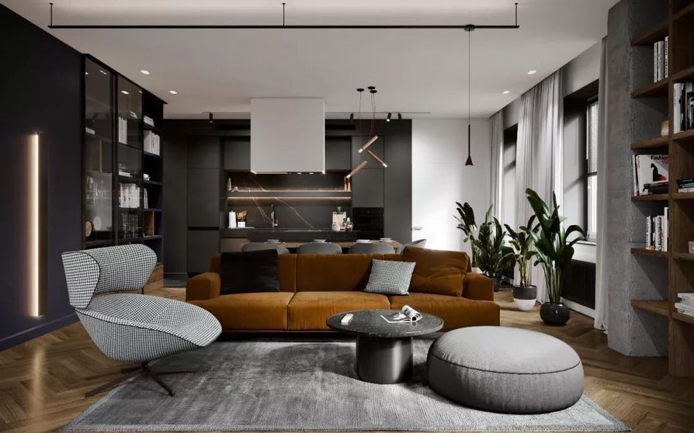 北欧工业风格家装设计室内装修效果图-客厅 北欧工业风格家装设计室内装修效果图-客厅