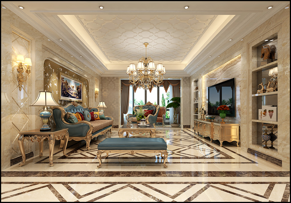 装修公司欧式古典风格室内装修效果图-客厅 装修公司欧式古典风格室内装修效果图-客厅